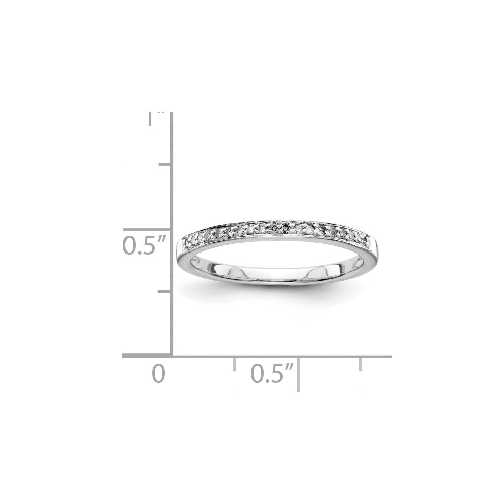 Sterling Silver Belle Amore Diamond Wedding Band