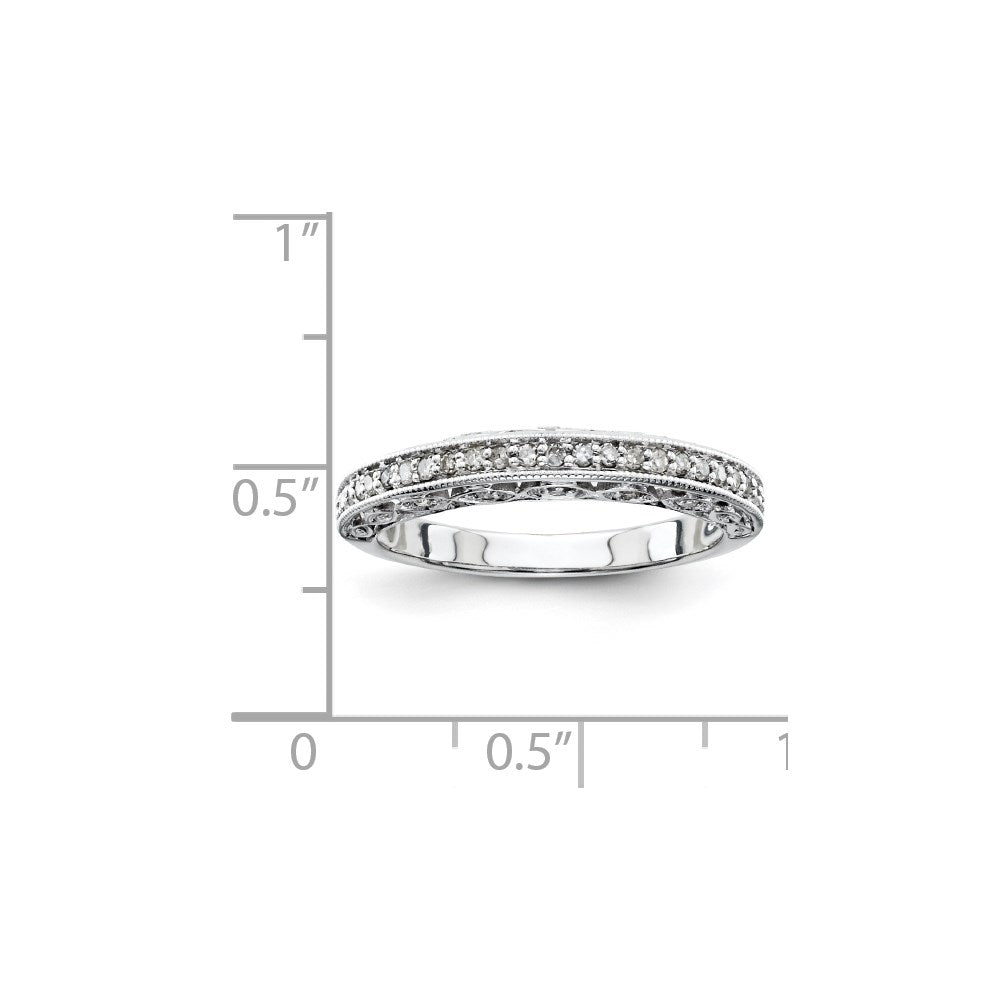 Sterling Silver Belle Amore Diamond Wedding Band