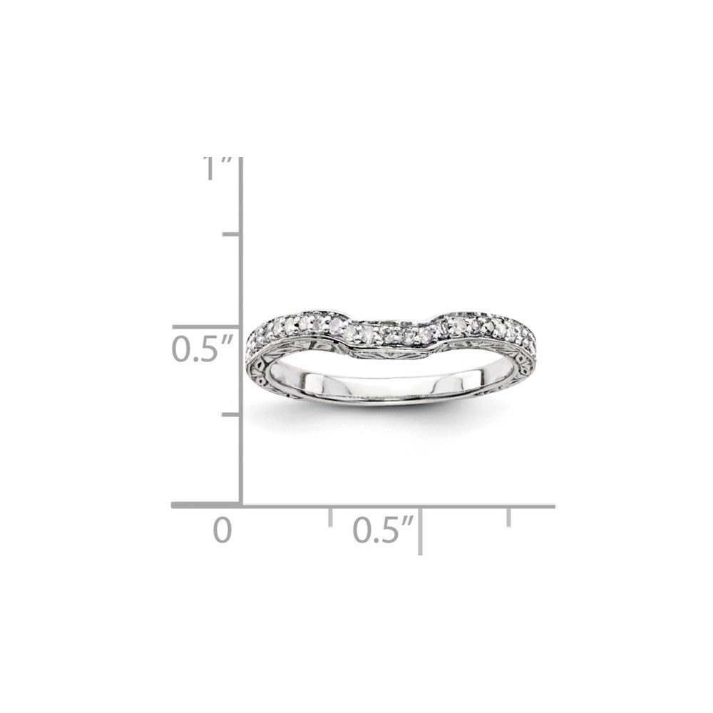 Sterling Silver Belle Amore Diamond Wedding Band