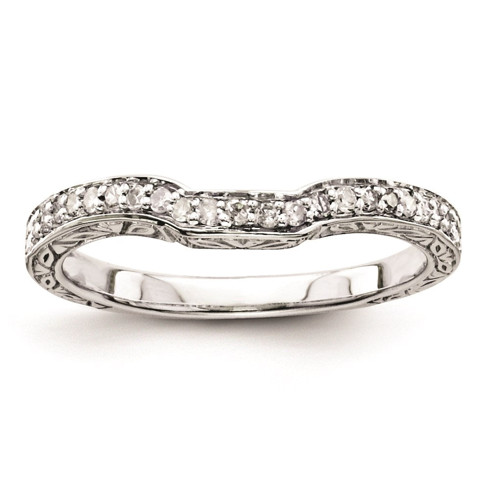 Sterling Silver Belle Amore Diamond Wedding Band