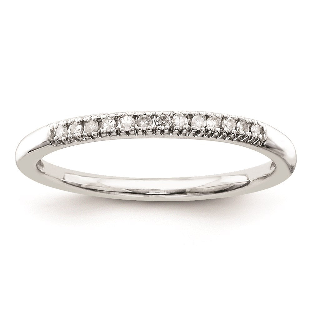 Sterling Silvadium Belle Amore Diamond Wedding Band