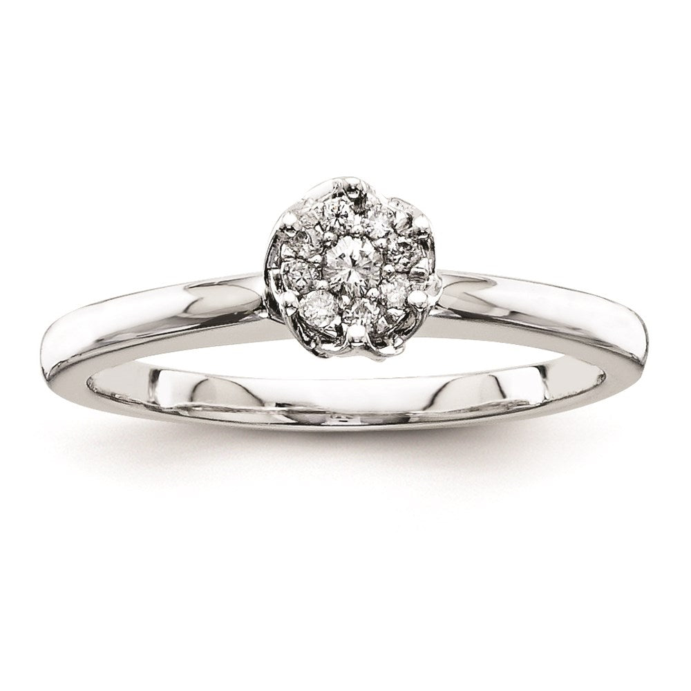 Sterling Silvadium Belle Amore Diamond Engagement Ring