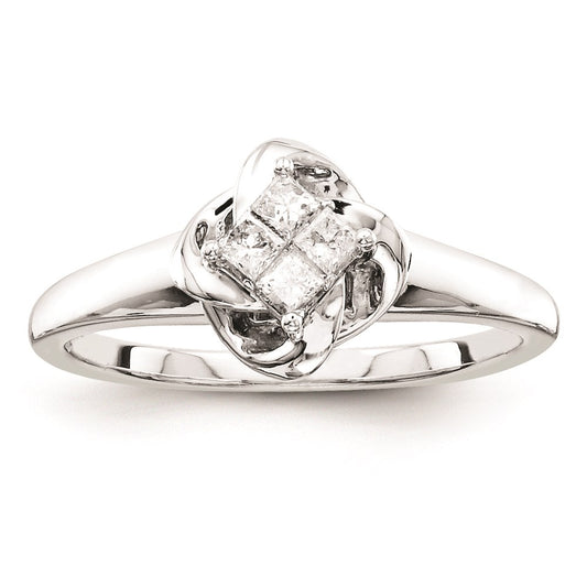 Sterling Silvadium Belle Amore Diamond Engagement Ring