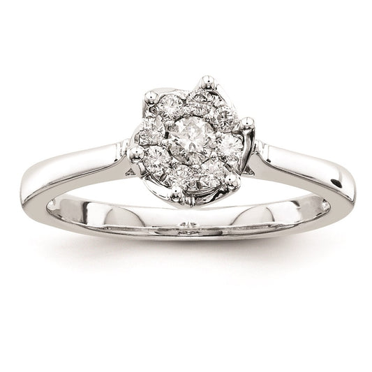 Sterling Silver Diamond Engagement Ring