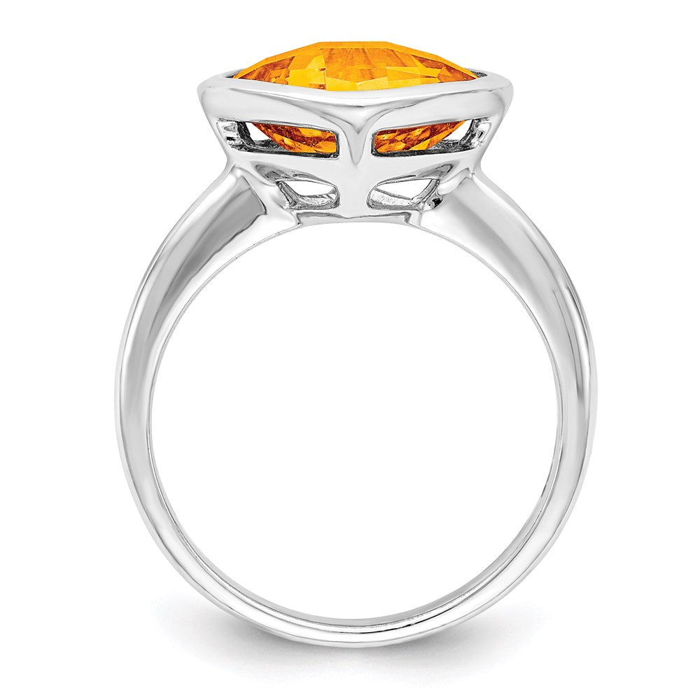 Sterling Silver Rhodium Citrine Ring