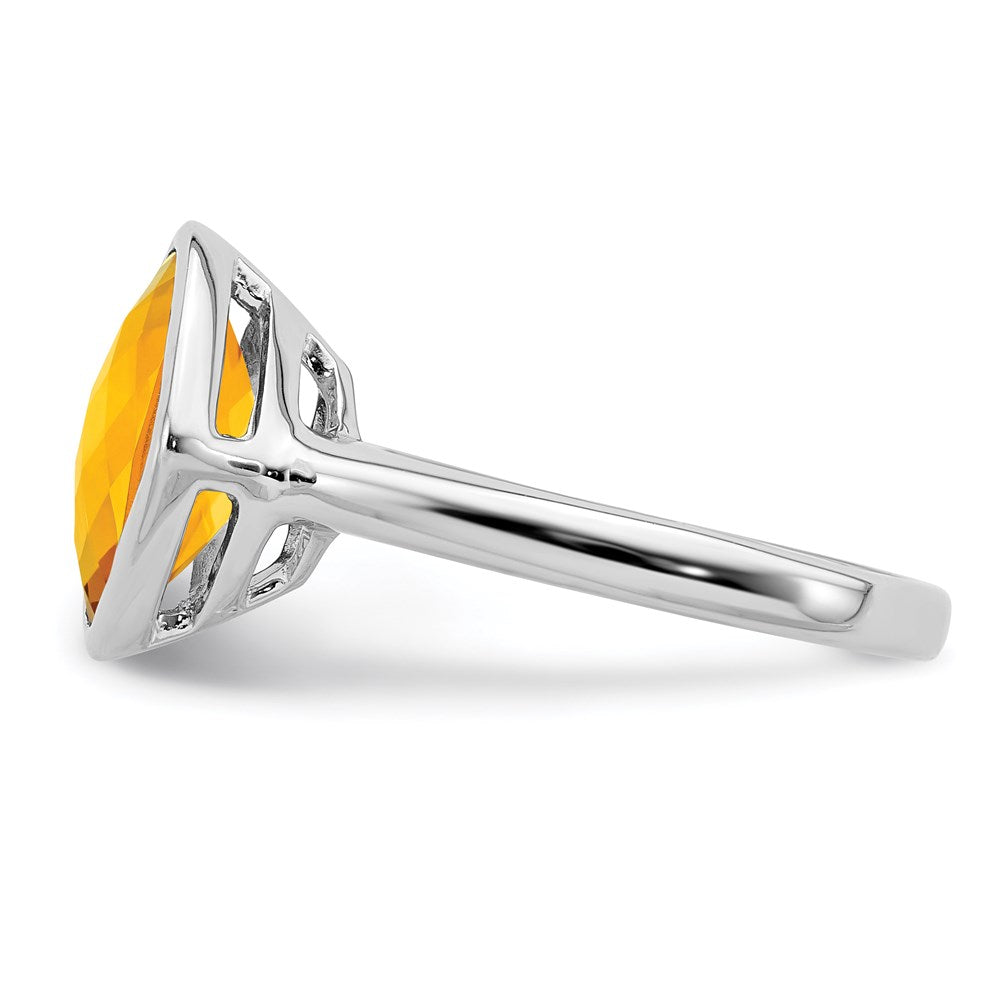 Sterling Silver Rhodium Citrine Ring