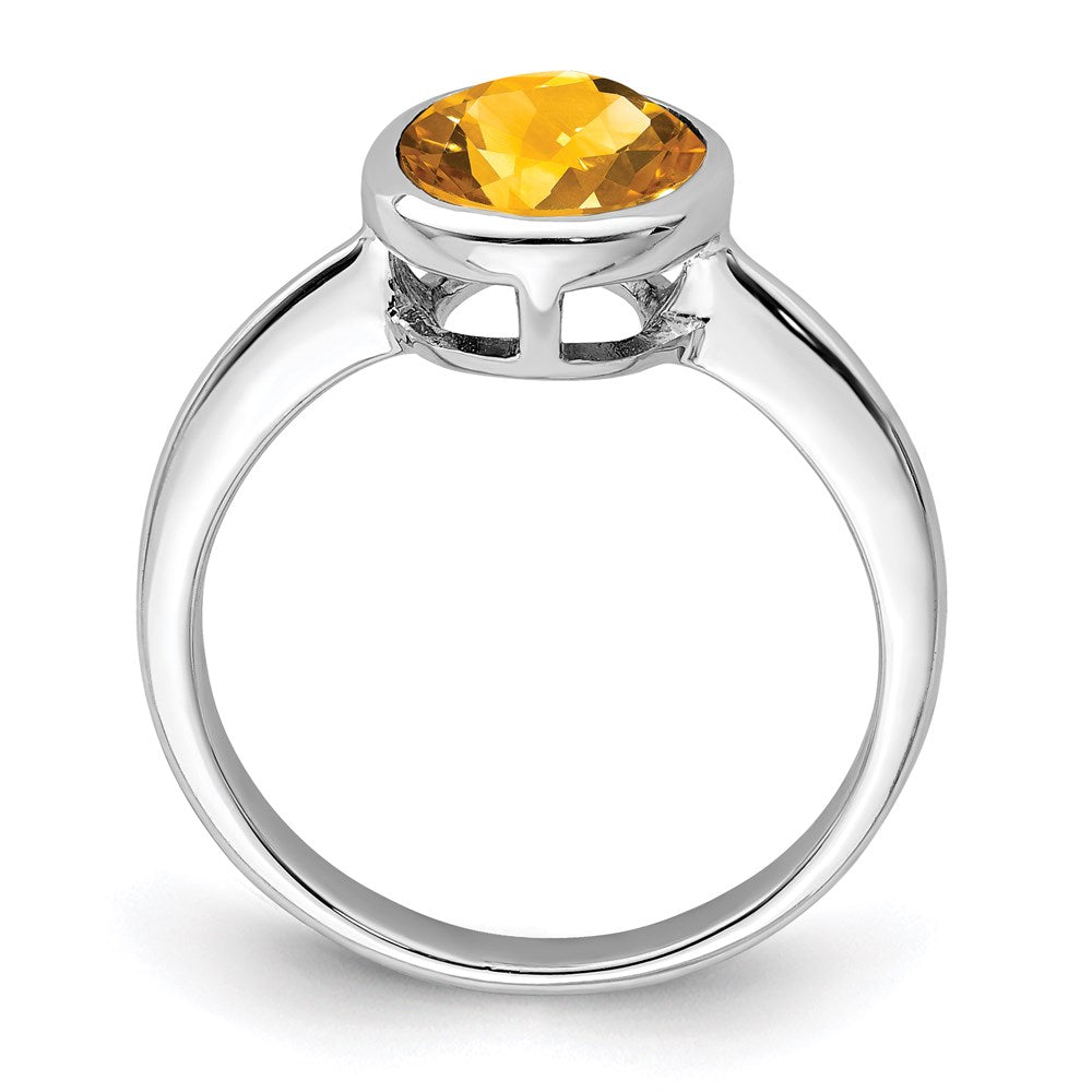 Sterling Silver Rhodium Citrine Ring