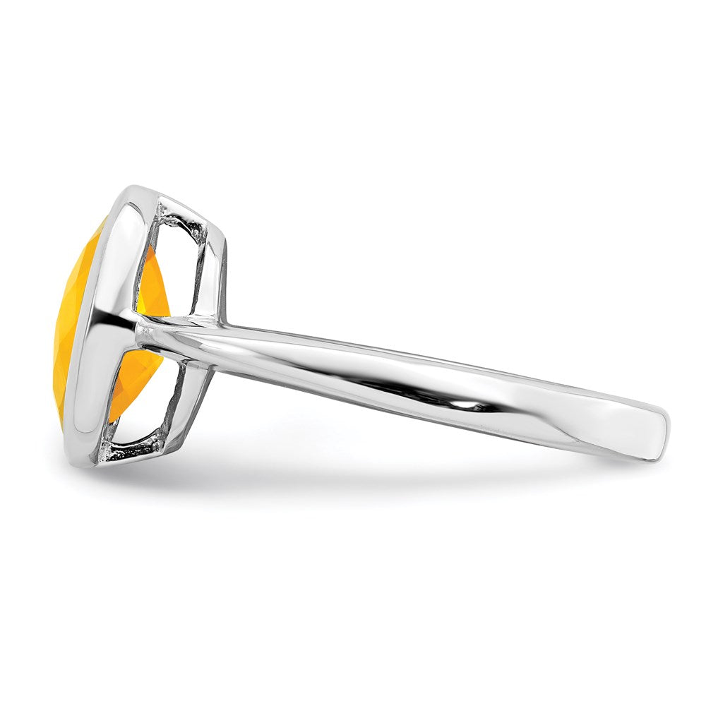 Sterling Silver Rhodium Citrine Ring