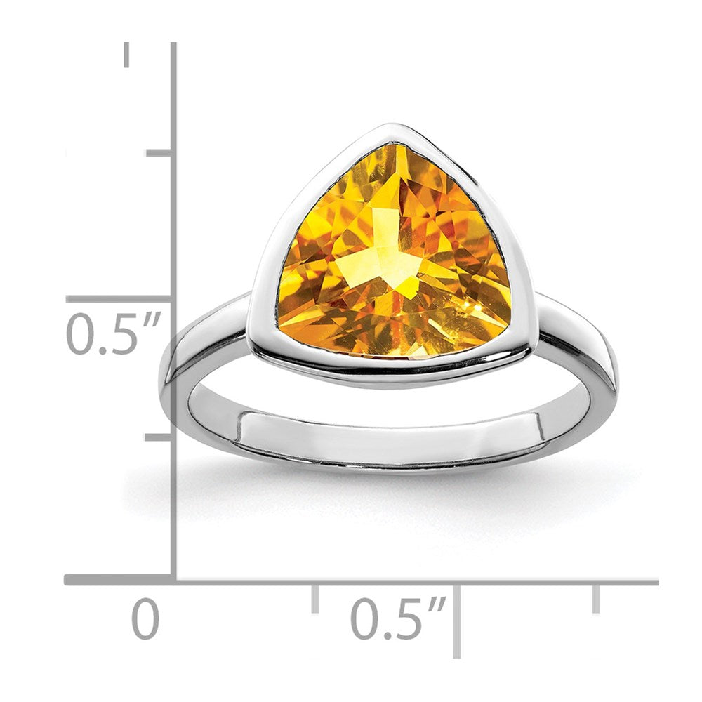 Sterling Silver Rhodium Citrine Ring