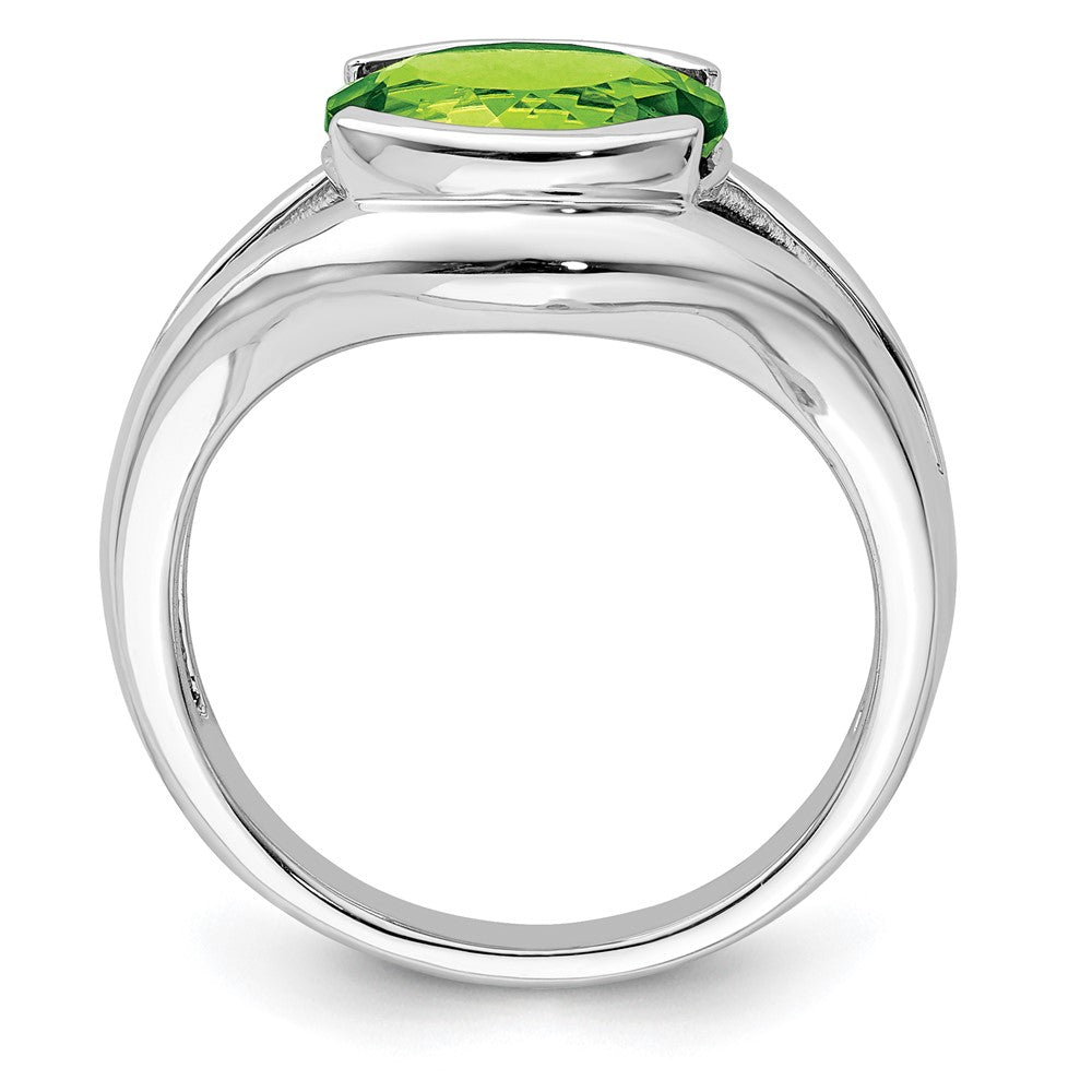 Sterling Silver Rhodium Peridot Ring