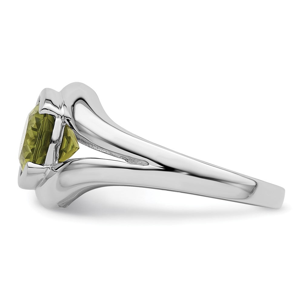 Sterling Silver Rhodium Peridot Ring