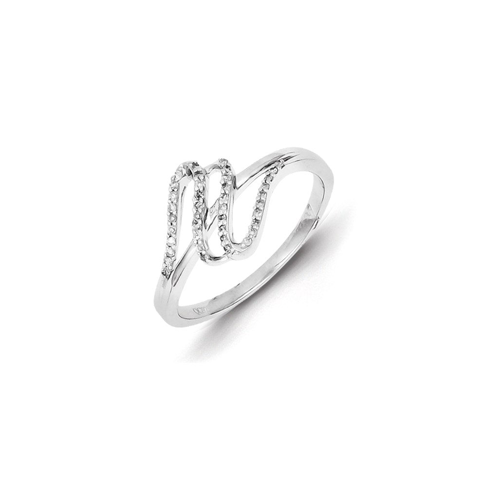 Sterling Silver Twist Diamond Ring