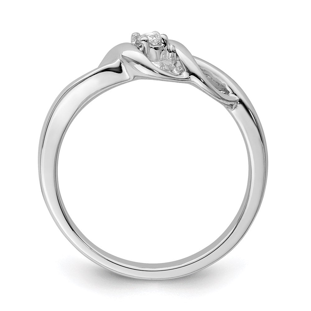 Sterling Silver Rhodium with White Diamonds Ring