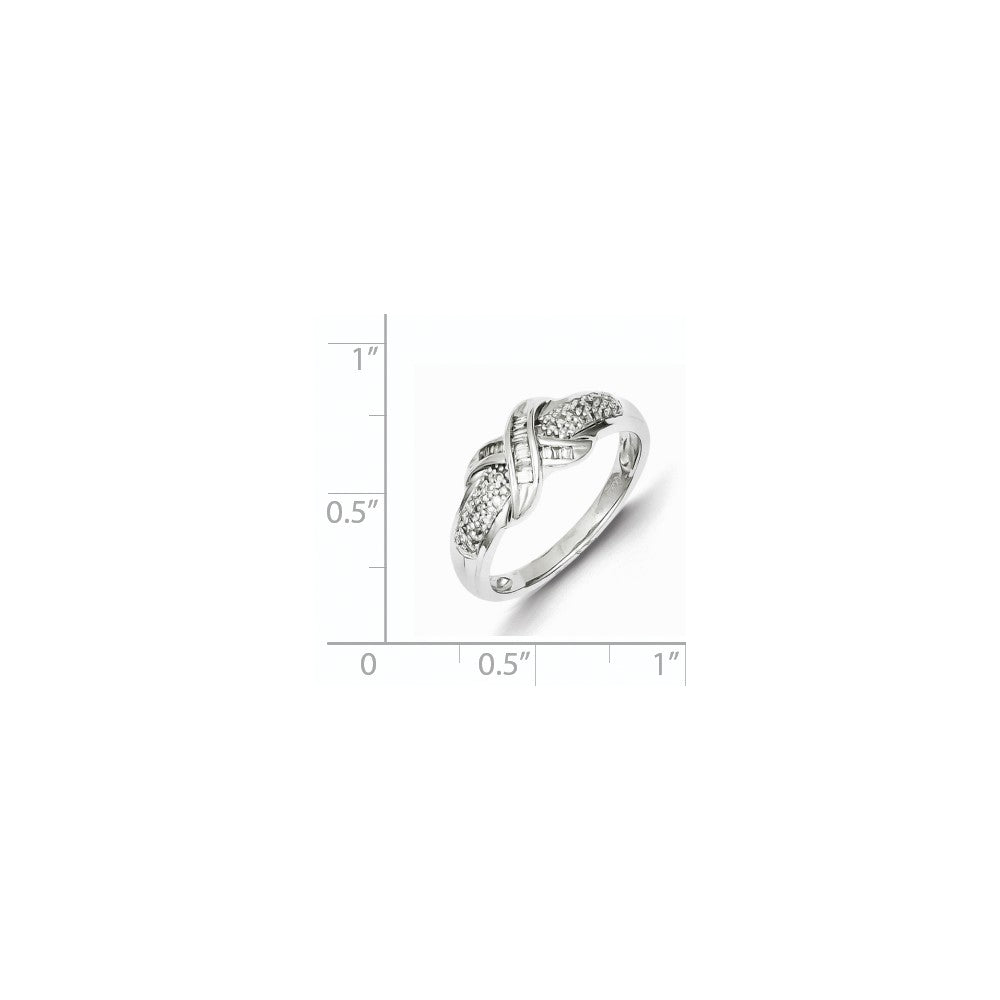 Sterling Silver Textured Diamond Ring