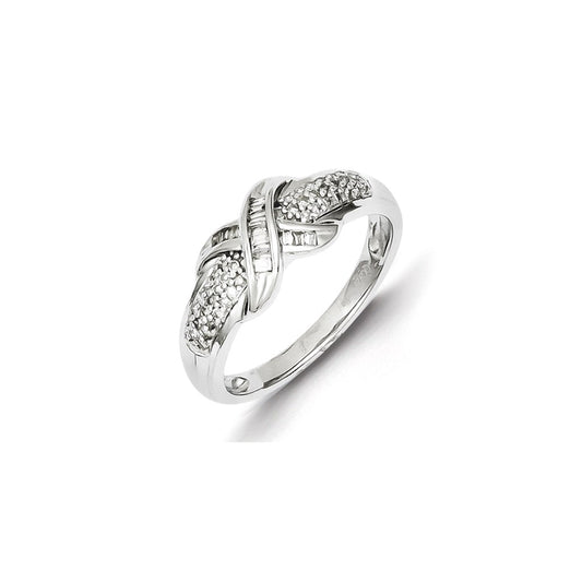 Sterling Silver Textured Diamond Ring