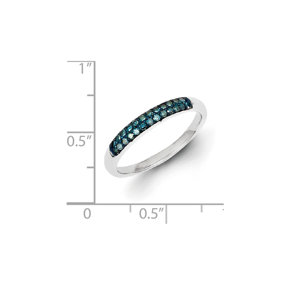 Sterling Silver Anniversary Blue Diamond Band