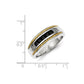 Sterling Silver and Gold Plated Black & White Diamond Men's Ring