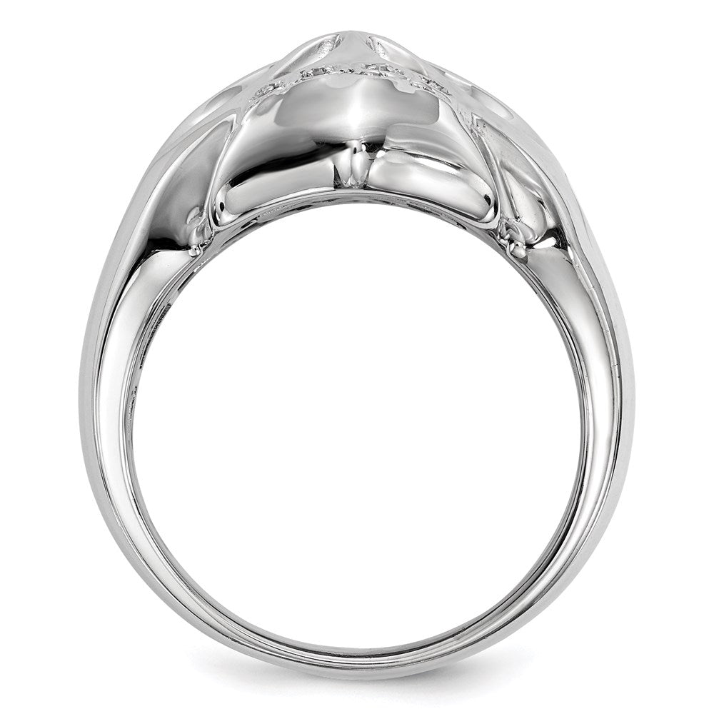 Men's 5/8 Ct. Natural White & Black Diamond Skull Ring in White Gold Plated Sterling Silver