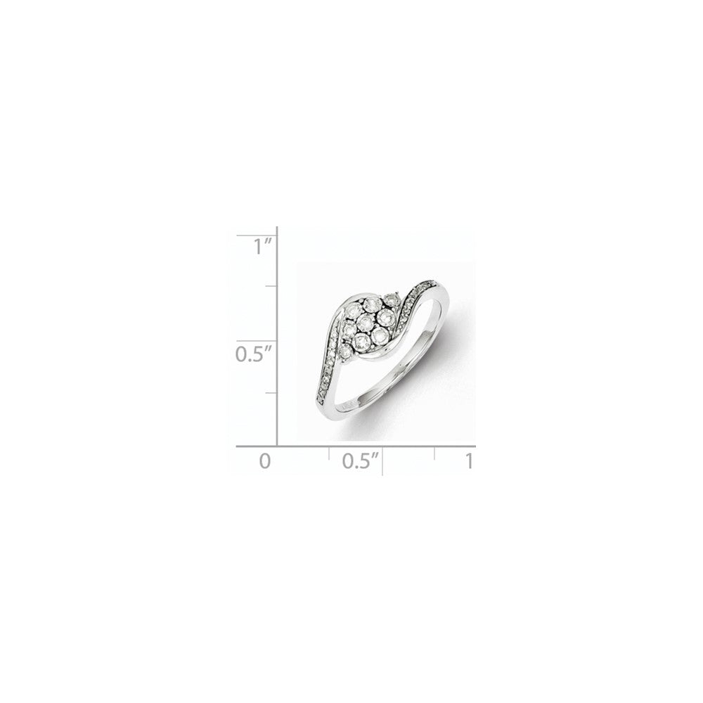 Traditional Sterling Silver Prong Set Diamond Ring