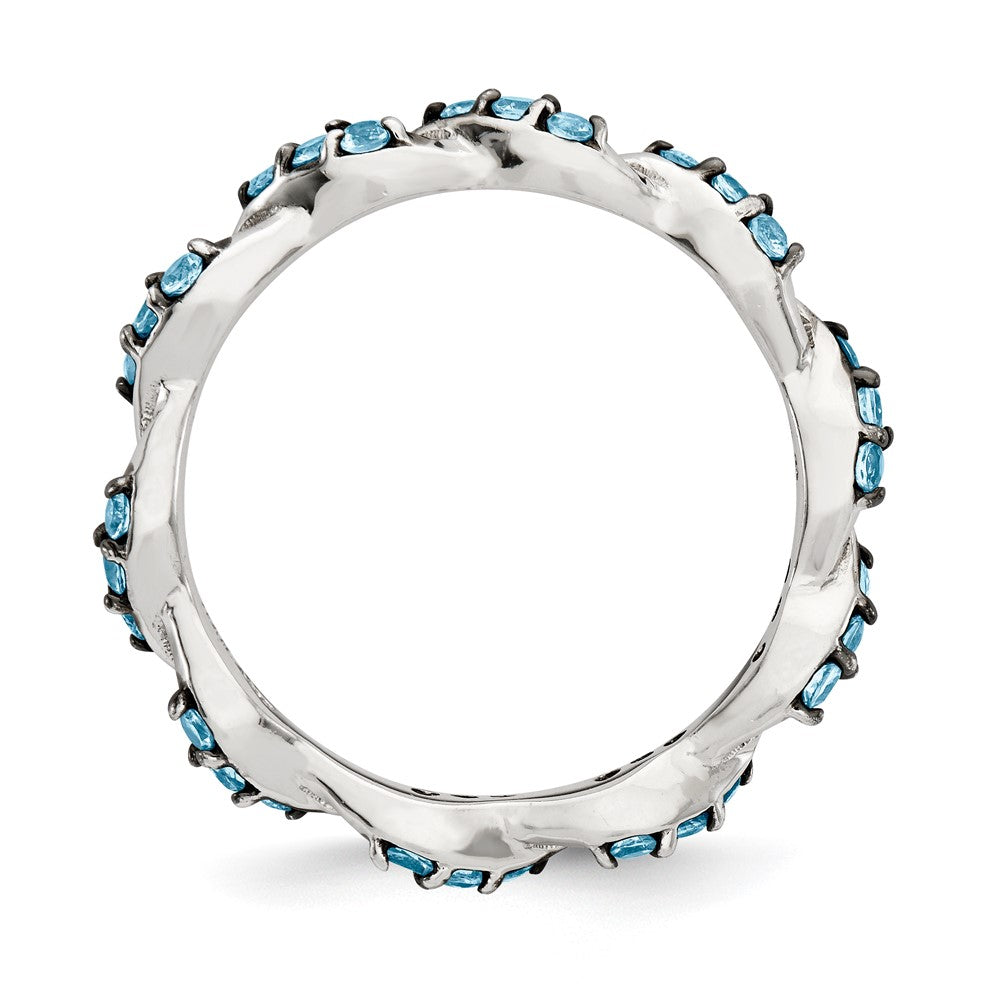 Sterling Silver Lt. Swiss Blue Topaz Eternity Ring