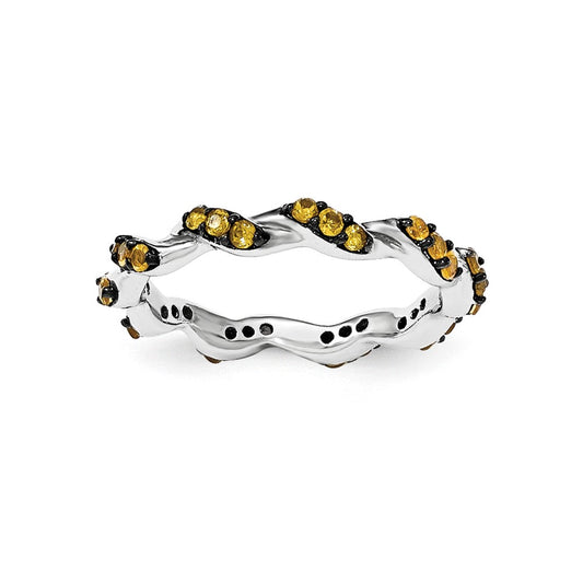 Sterling Silver Citrine Eternity Ring