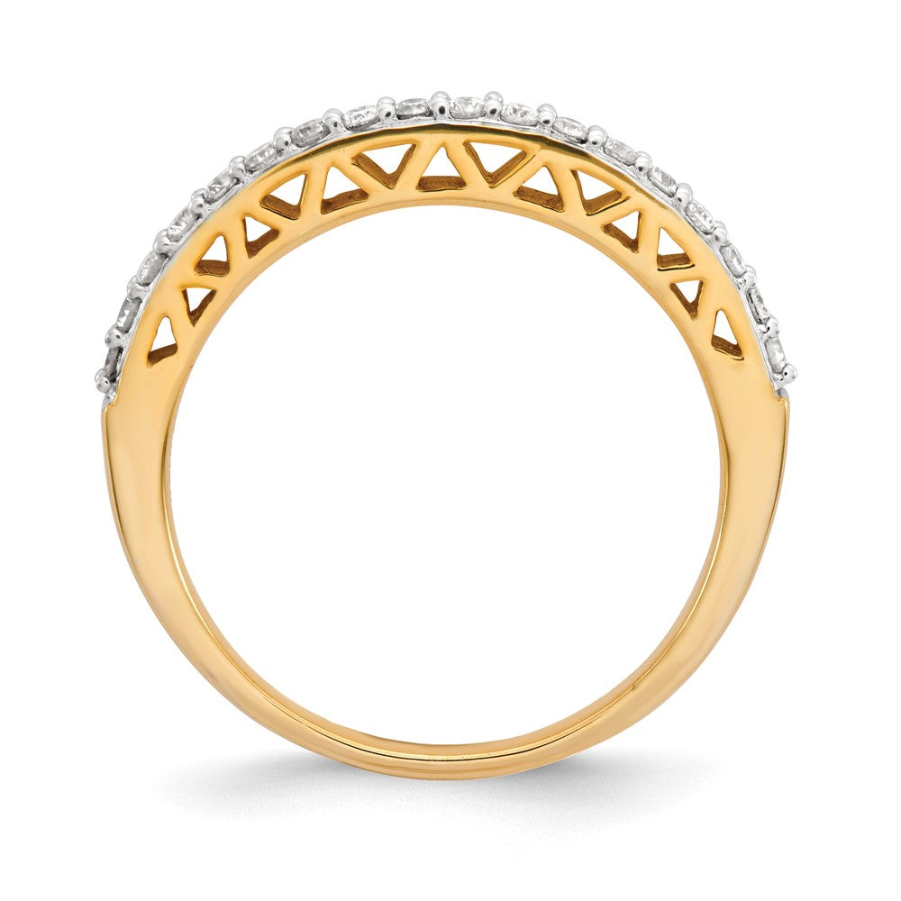 Sterling Silver w/Gold-plating Polished Diamond Ring