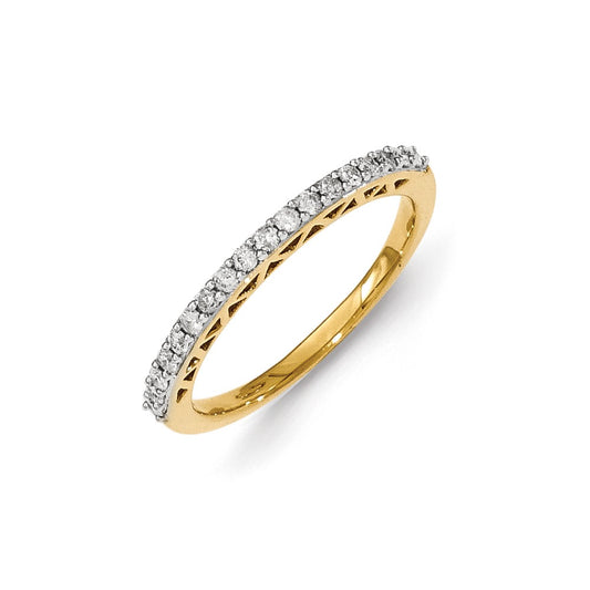 Sterling Silver w/Gold-plating Polished Diamond Ring