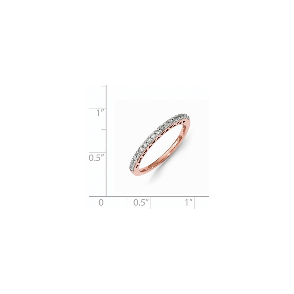 Sterling Silver w/Rose Gold-plating Polished Diamond Ring