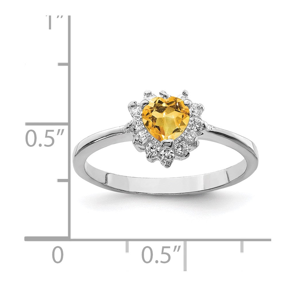 Sterling Silver Rhodium Citrine ring