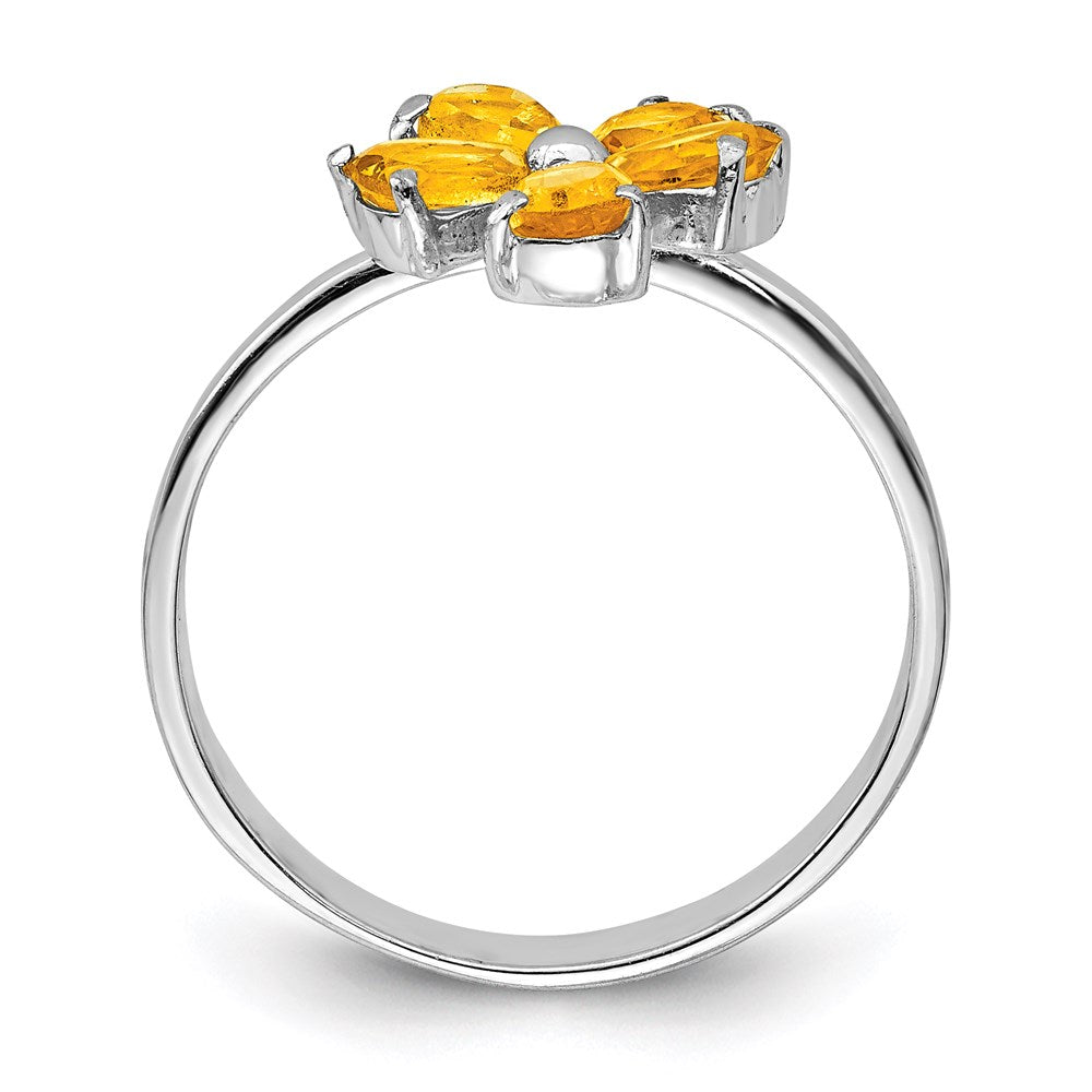 Sterling Silver Rhodium Citrine ring