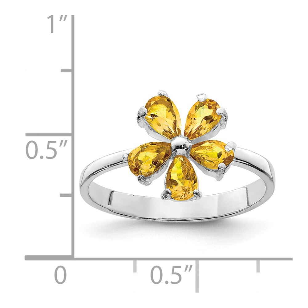 Sterling Silver Rhodium Citrine ring