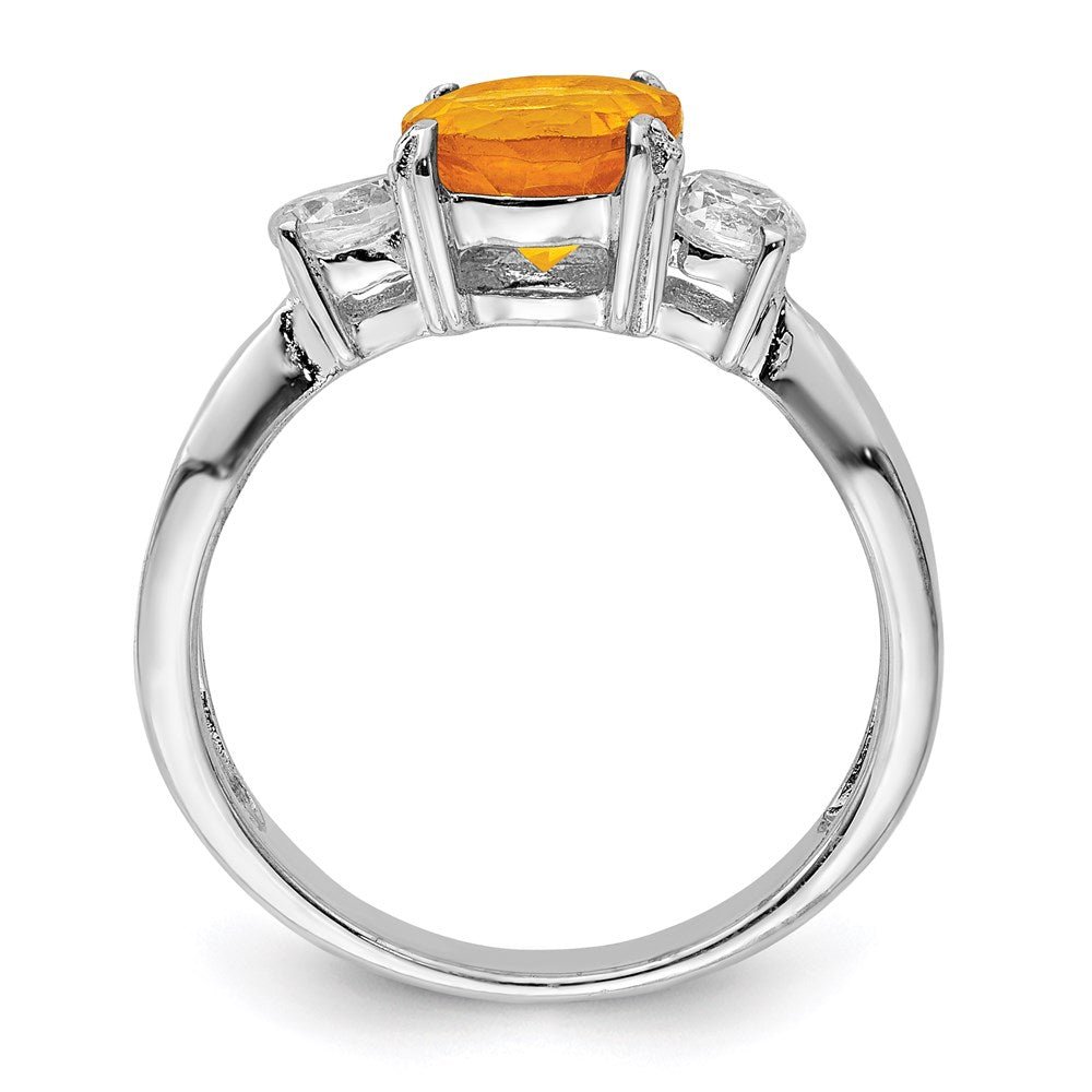 Sterling Silver Rhodium Citrine ring