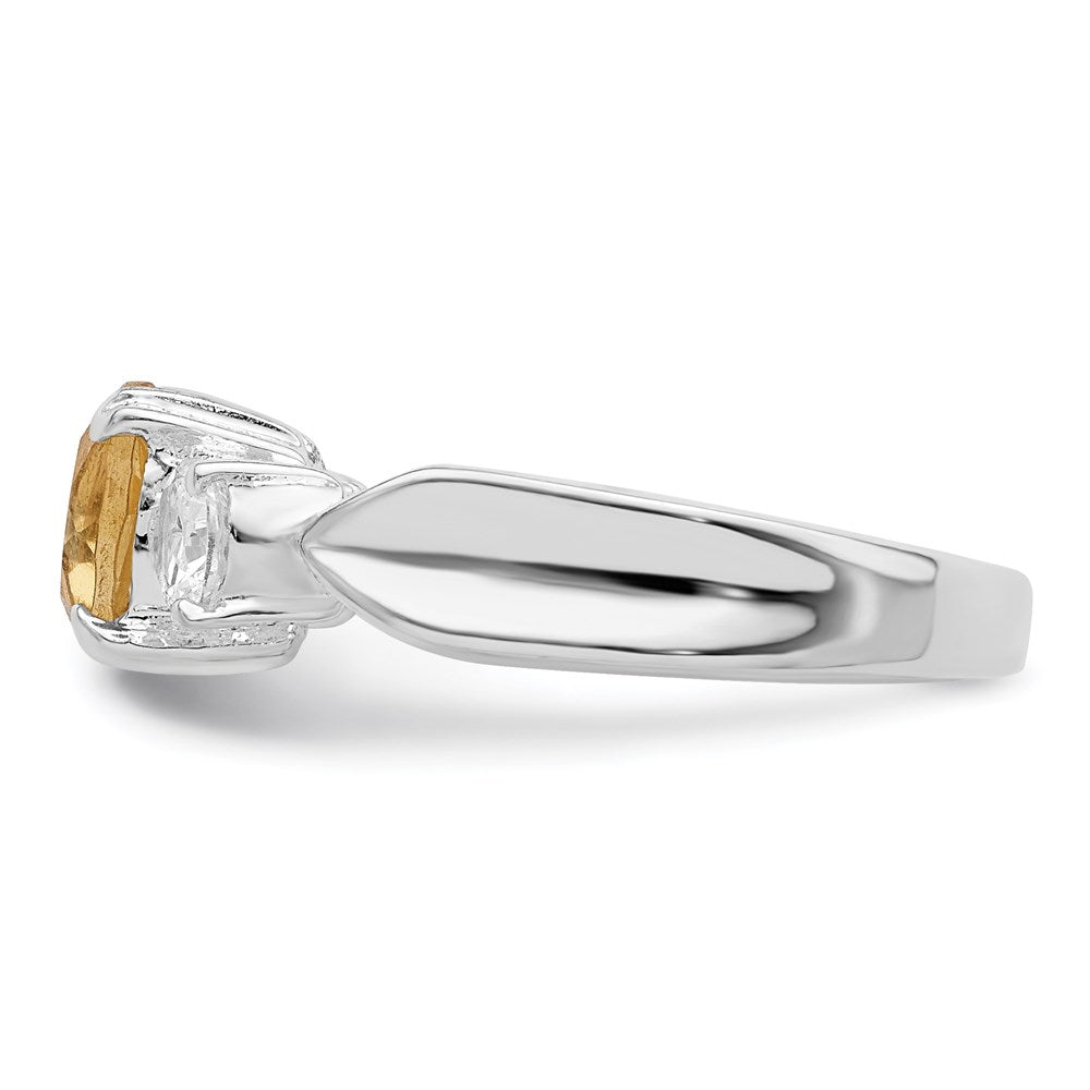 Sterling Silver Rhodium Citrine ring