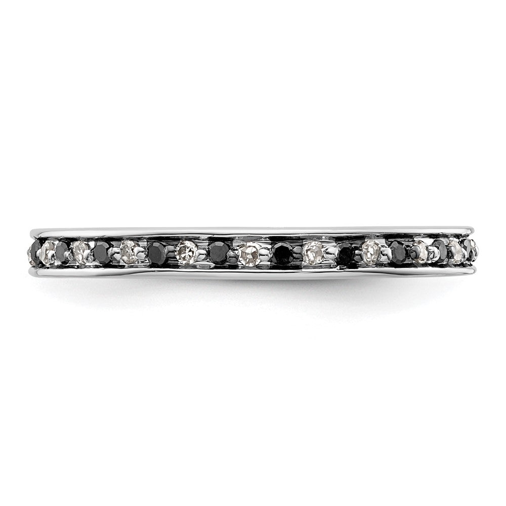 Sterling Silver Stackable Expressions Black & White Diamond Ring