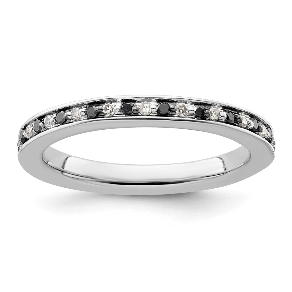 Sterling Silver Stackable Expressions Black & White Diamond Ring