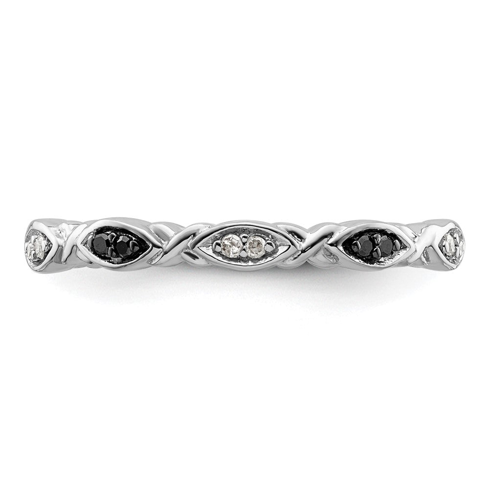 Sterling Silver Stackable Expressions Black & White Diamond Ring