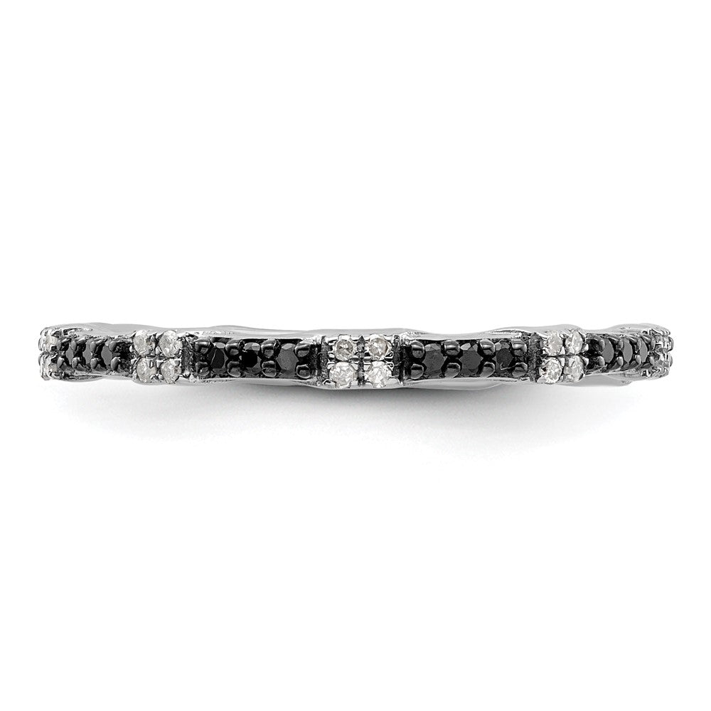 Sterling Silver Stackable Expressions Black & White Diamond Ring