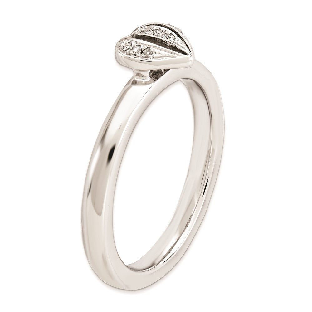 Sterling Silver Stackable Expressions Diamond Heart Ring