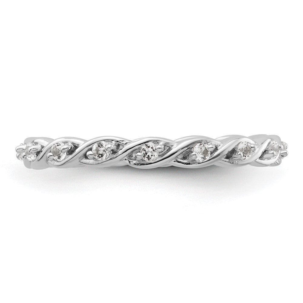 Sterling Silver Stackable Expressions White Topaz Ring