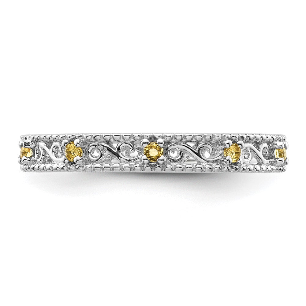 Sterling Silver Stackable Expressions Citrine Ring