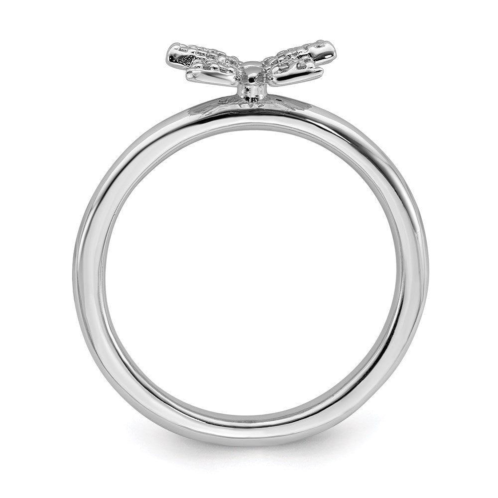 Sterling Silver Stackable Expressions Diamond Butterfly Ring