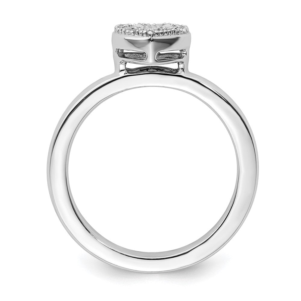 Sterling Silver Stackable Expressions Heart Diamond Ring