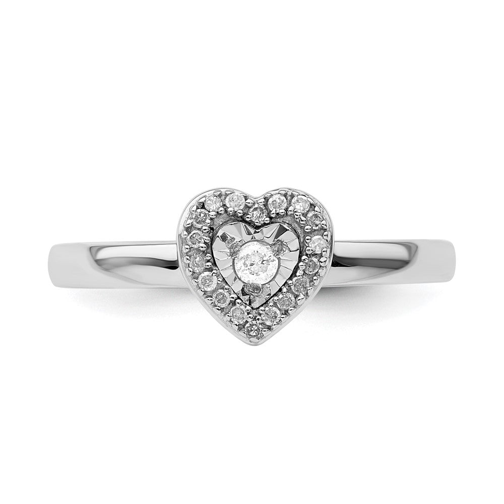 Sterling Silver Stackable Expressions Heart Diamond Ring