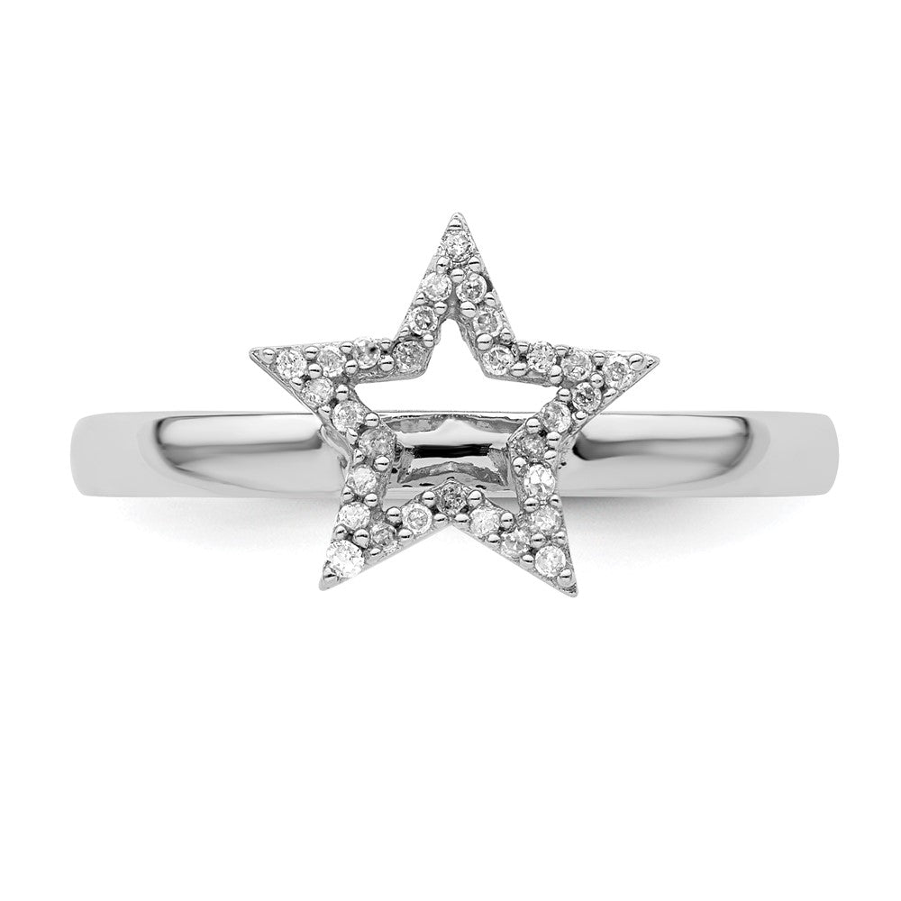 Sterling Silver Stackable Expressions Star Diamond Ring