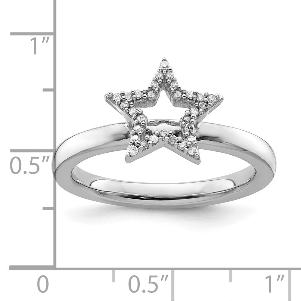 Sterling Silver Stackable Expressions Star Diamond Ring