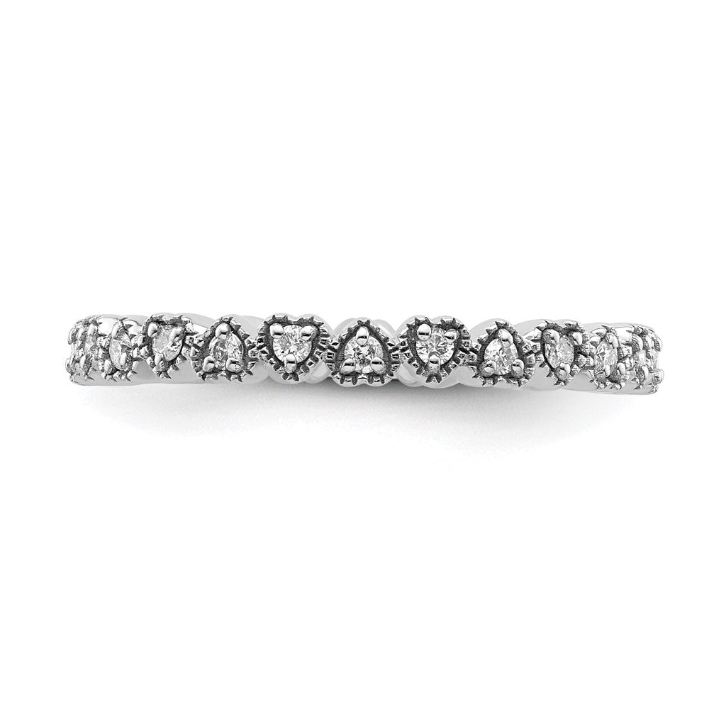 Sterling Silver Stackable Expressions Diamond Heart Ring