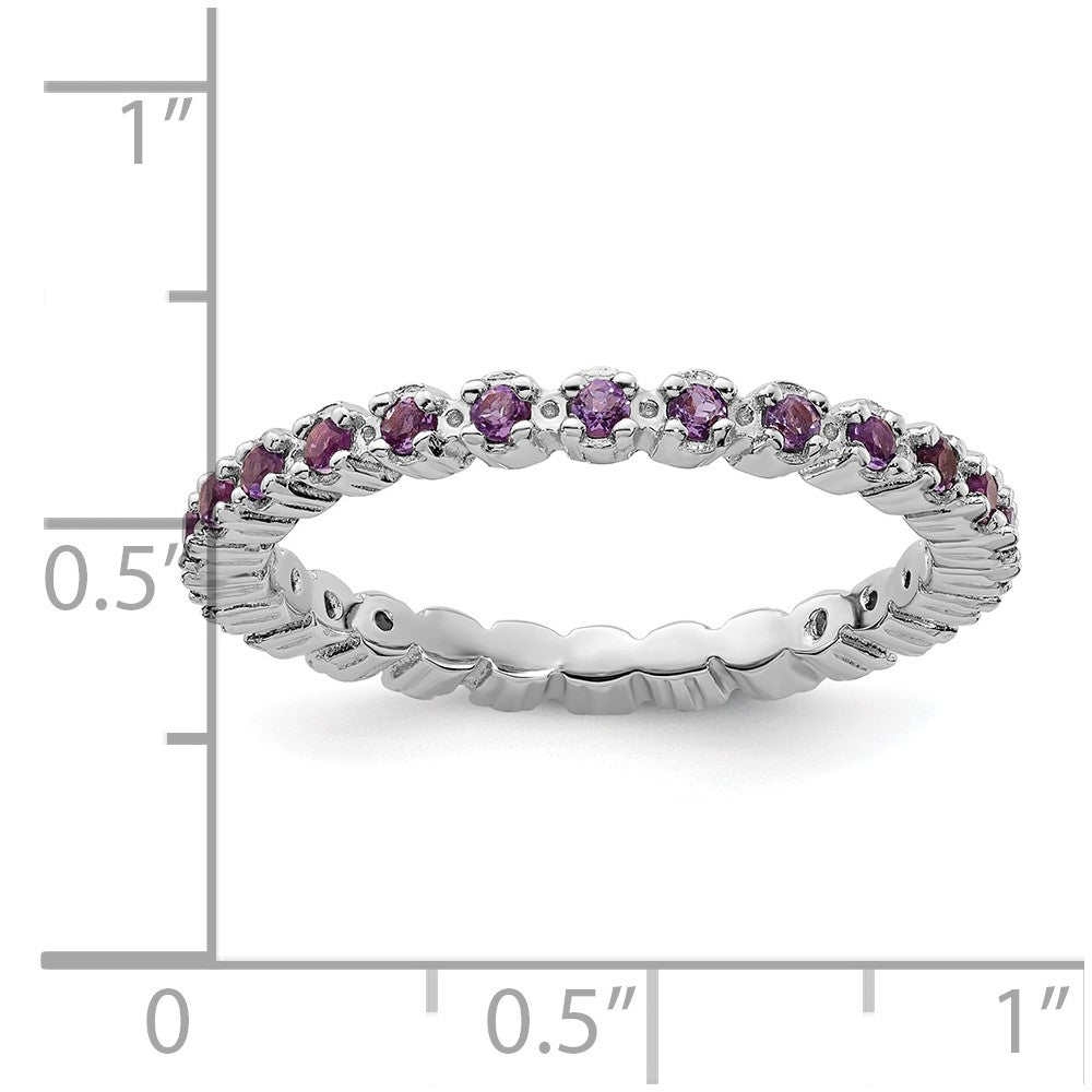 Sterling Silver Stackable Expressions Amethyst Ring