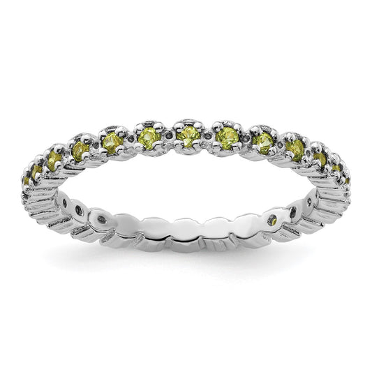 Sterling Silver Stackable Expressions Peridot Ring