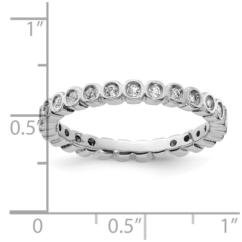 Sterling Silver Stackable Expressions White Topaz Ring