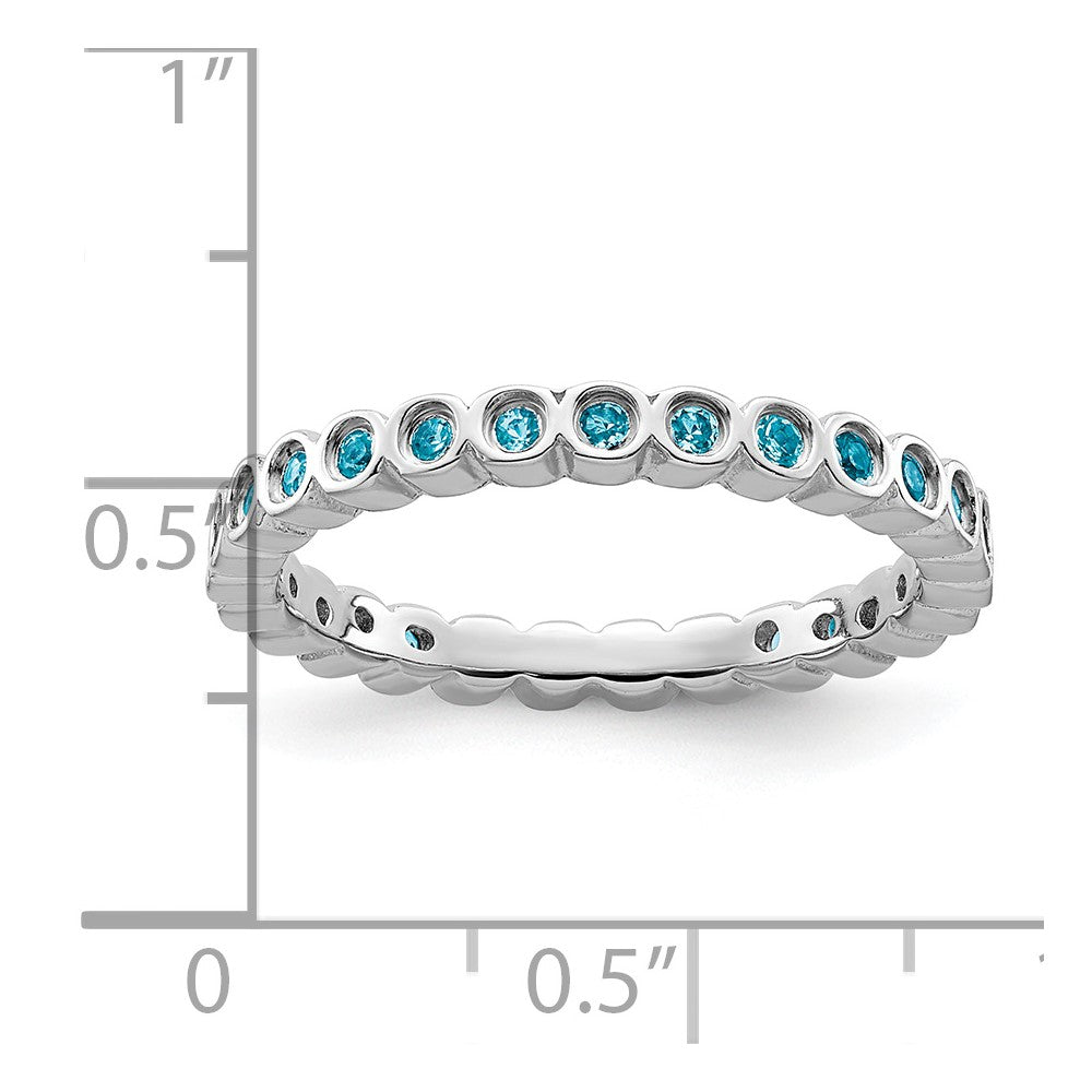 Sterling Silver Stackable Expressions Blue Topaz Ring